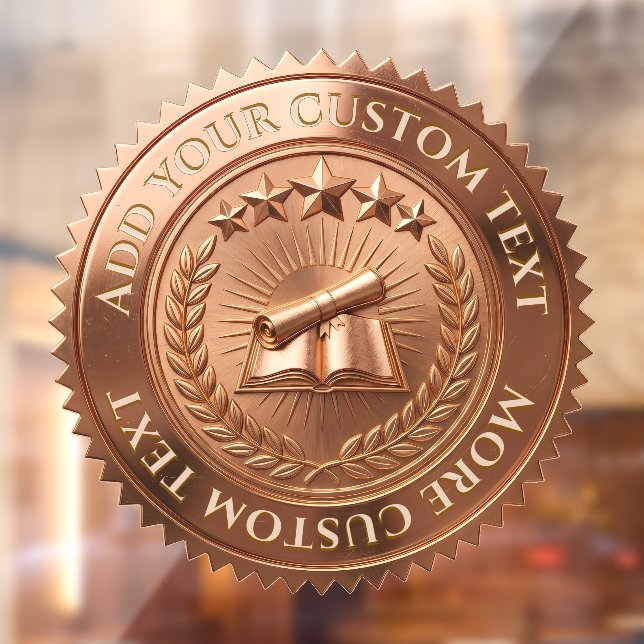 Custom 3D editable Copper foil certificate seal Window Cling (Sheet 2)
