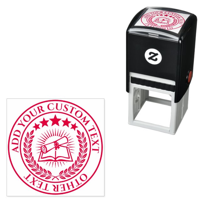 Custom 3D editable DIY Edit foil certificate seal Self-inking Stamp (In Situ)