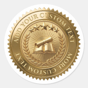 Custom 3D editable Gold foil certificate seal
