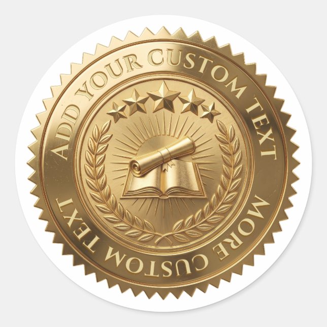 Custom 3D editable Gold foil certificate seal (Front)