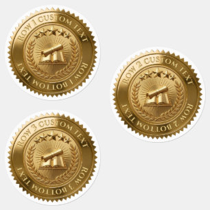 Custom 3D editable Gold foil certificate seal Labels