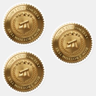Custom 3D editable Gold foil certificate seal Labels