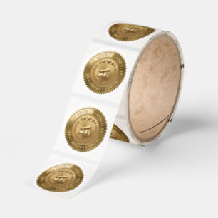 Custom 3D editable Gold foil certificate seal Roll