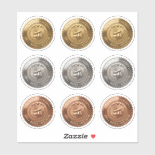 Custom 3D editable Gold foil certificate seal Sticker