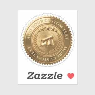 Custom 3D editable Gold foil certificate seal Sticker