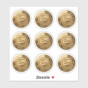 Custom 3D editable Gold foil certificate seal Sticker