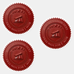 Custom 3D editable Red wax certificate seal Labels