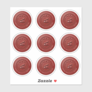 Custom 3D editable Red wax foil certificate seal Sticker