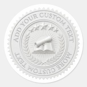 Custom 3D editable White wax foil certificate seal