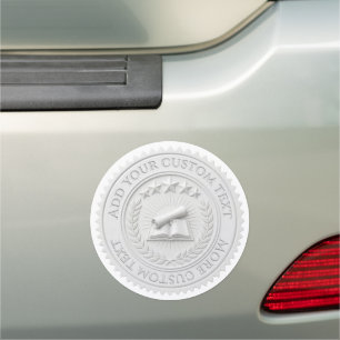 Custom 3D editable White wax foil certificate seal Car Magnet