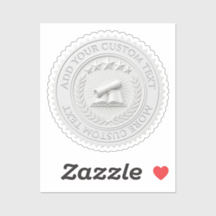 Custom 3D editable White wax foil certificate seal Sticker
