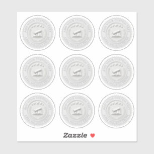 Custom 3D editable White wax foil certificate seal Sticker