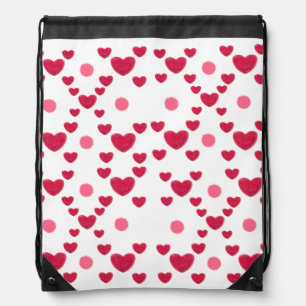 Custom 3D Jelly Hearts & Polka Dots Cute Pattern Drawstring Bag