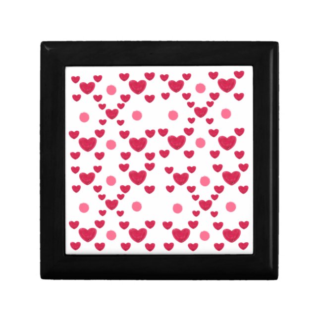 Custom 3D Jelly Hearts & Polka Dots Cute Pattern Gift Box (Front)