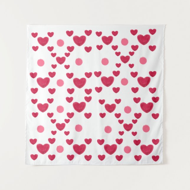 Custom 3D Jelly Hearts & Polka Dots Cute Pattern Tapestry (Front)