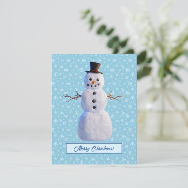 Custom 3D Snowman Christmas Card (Standing Front)