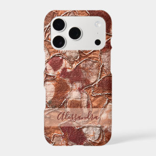 Custom 3D textile embroidery look boho terracotta iPhone 17 Pro Case