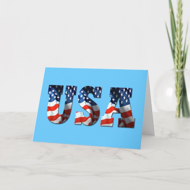 CUSTOM 3D USA Patriotic Postcards & Stationery (Front)