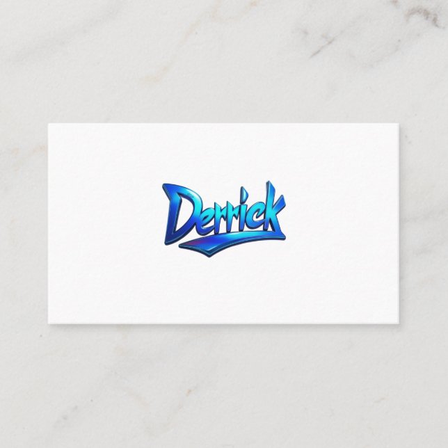 Custom 3D Vibrant Text- Derrick Edition" Business Card (Front)