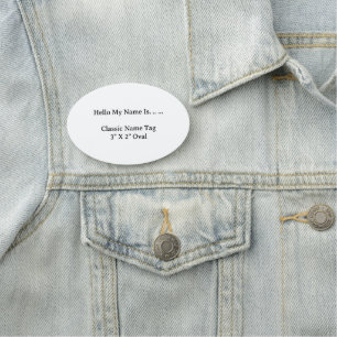 Custom 3X2 Oval Name Tag Clean Modern Style