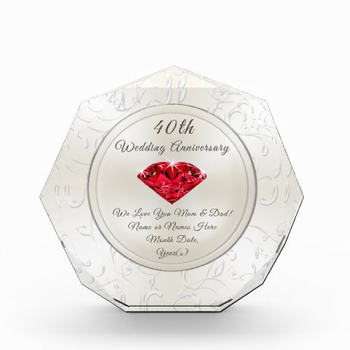 Custom 40th Anniversary Gift Ideas for Parents