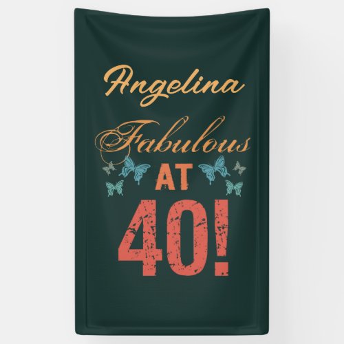 Custom 40th Birthday Fabulous Banner