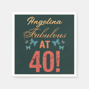Custom 40th Birthday Fabulous Napkins