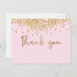 Custom 40th birthday Gold confetti Blush Pink Postcard<br><div class="desc">Celebrate a milestone birthday with our "Custom 40th Birthday Gold Confetti Blush Pink Thank You Postcard"! This sophisticated postcard is designed to express heartfelt gratitude and appreciation to friends and family who made your 40th birthday celebration extra special. The postcard features elegant gold confetti and a charming blush pink color...</div>