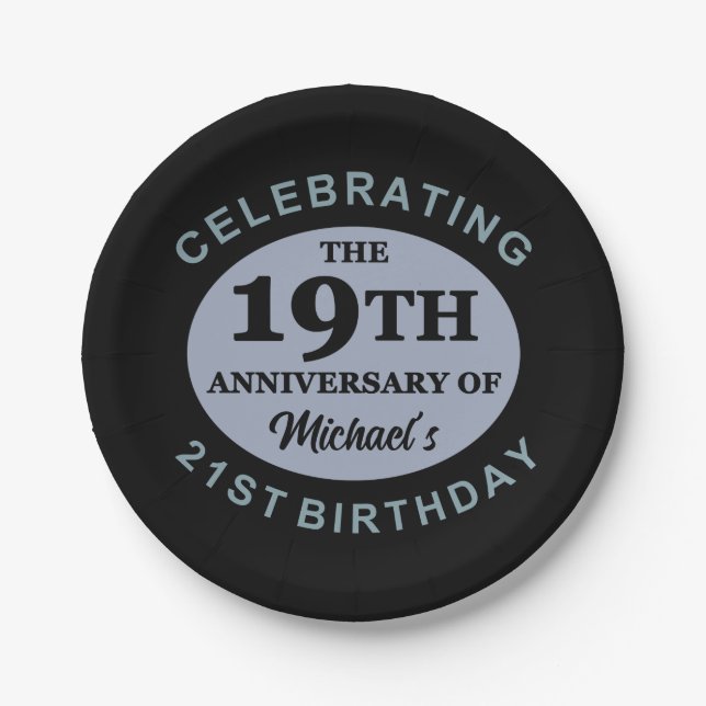 Custom 40th Birthday Humor Paper Plates (Front)