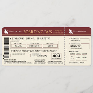 custom 40th birthday invitation card