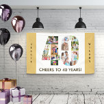 Custom 40th Birthday Party Neutral Photo Collage Banner<br><div class="desc">Create your own photo collage banner for a 40th Birthday Party. The template is set up for you to add your custom name or wording and your favorite photos. Your photos will automatically appear as a photo collage in the shape of the number 40. The banner has neutral beige sand...</div>