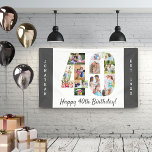 Custom 40th Birthday Party Photo Collage Banner<br><div class="desc">Create your own photo collage banner for a 40th Birthday Party. The template is set up for you to add your custom name or wording and your favorite photos. Your photos will automatically appear as a photo collage in the shape of the number 40. The banner has charcoal grey borders...</div>