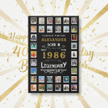 Custom 40th Birthday Photo Collage Family Memories Faux Canvas Print<br><div class="desc">Create a stunning display of family memories with this custom photo collage. This large, durable, and super lightweight Faux Wrapped Canvas Print is an economical and easy-to-hang solution for wall decor. Perfect for a 40th birthday (turning forty) celebration for someone born in the year 1986. Simply select your photos, customize...</div>