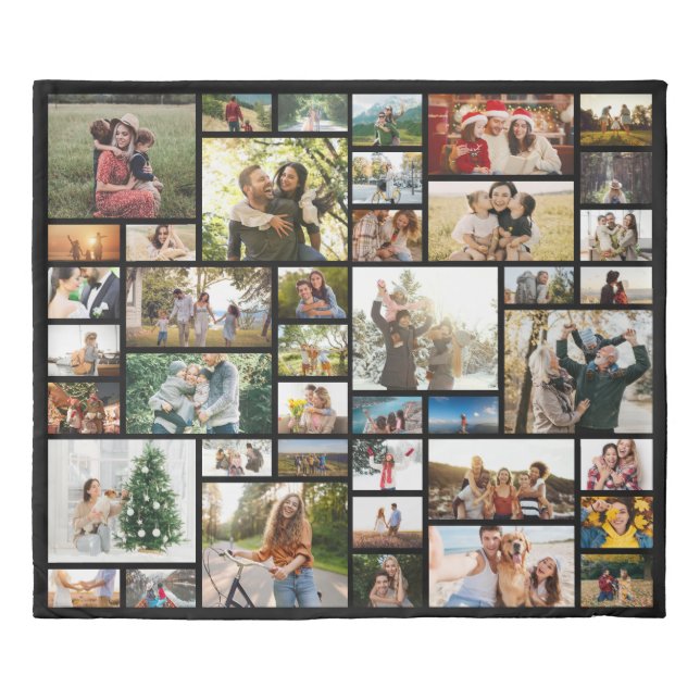 Custom 42 Photo Collage Duvet Cover (Front)