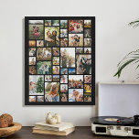 Custom 42 Photo Collage Faux Canvas Print<br><div class="desc">Make your own photo display faux canvas wall art featuring 42 of your cherished photo memories in a modern grid style photo collage. Simply add your pictures for custom photo home decor or personalized gift for family and friends.</div>