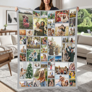 Custom 42 Photo Collage Fleece Blanket
