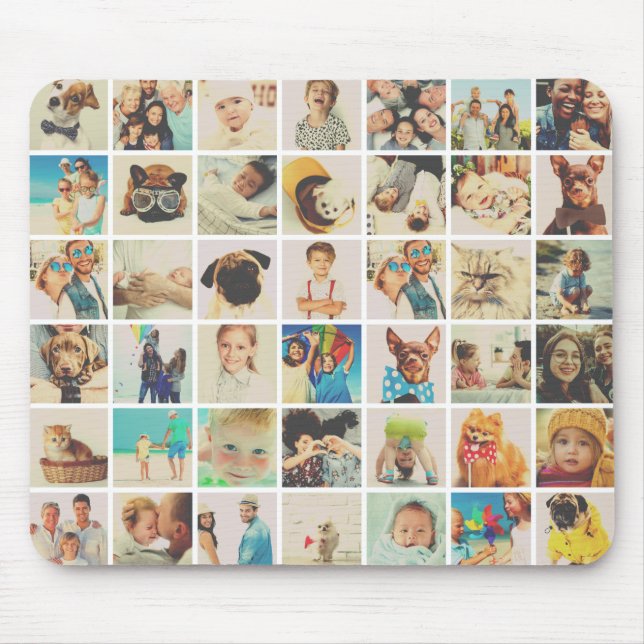 Custom 42 Photos Modern Family & Pet Memories Mouse Pad (Front)
