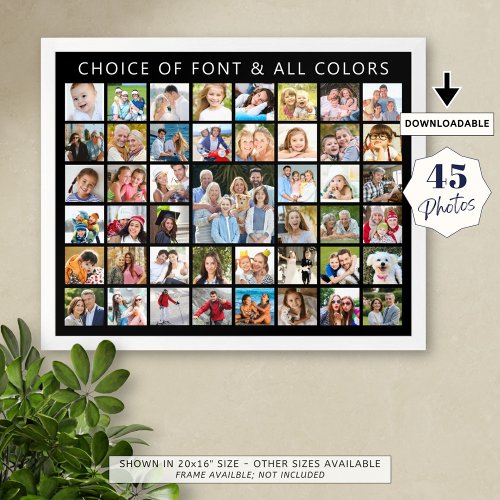 Custom 45 Photo Collage Personalized Poster