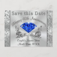 Custom 45th Anniversary Invitations Save the Date