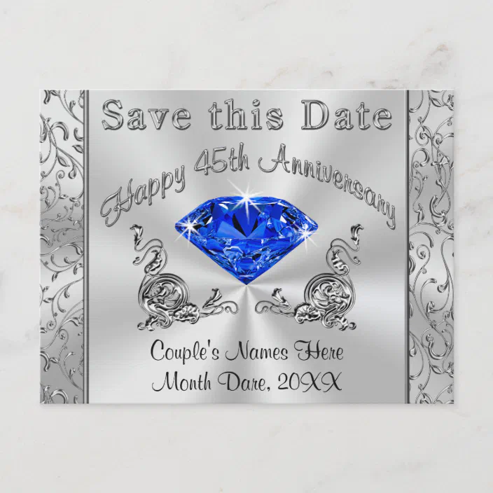 Custom 45th Anniversary Invitations Save The Date Zazzle Com