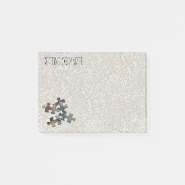 Custom 4 Earth Tone Puzzle Pieces Bottom Corner Post-it Notes (Front)