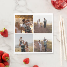 Custom 4 Family Photo Collage Personalized Paper