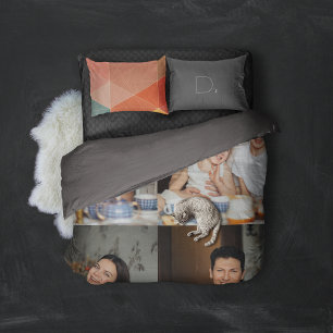 Custom 4 Family Photo Collage Personalized Photos Duvet Cover