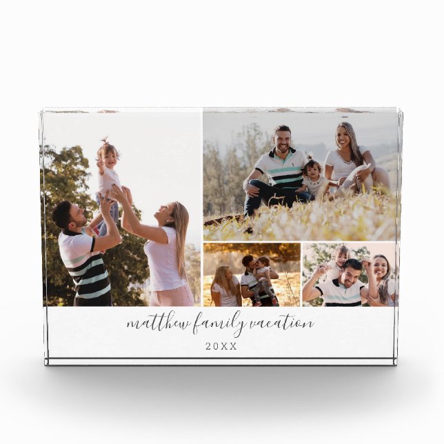 Custom 4 Family Photo Personalized Photo Block (Front)