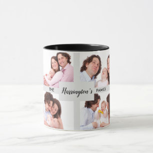 Custom 4 Family Photos Collage Rectangle Frame Mug