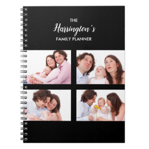 Custom 4 Family Photos Collage Rectangle Frame Notebook