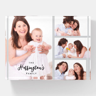 Custom 4 Family Photos Collage Rectangle Frame Paperweight