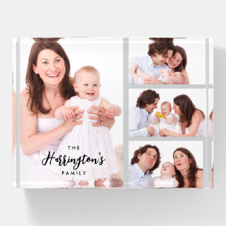 Custom 4 Family Photos Collage Rectangle Frame Paperweight