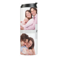 Custom 4 Family Photos Collage Rectangle Frame Thermal Tumbler