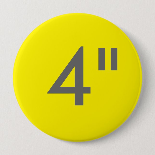 Custom 4" Inch Huge Round Badge Blank Template Pinback Button (Front)